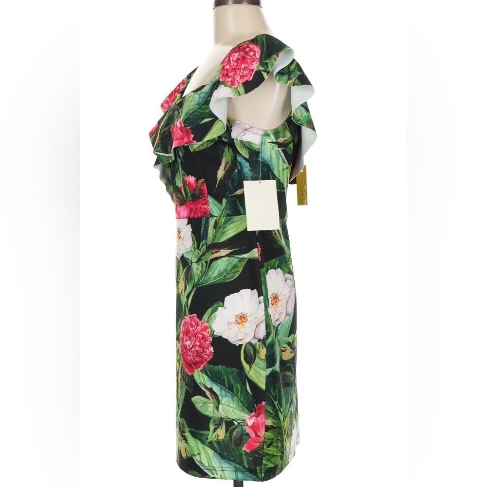 Alexia Admor Ruffle Floral Tropical Bodycon Dress Size 8 | Resort - Picture 6 of 7